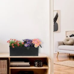 Blumenkasten In Schwarz - (B)40 (H)14 X (T)15 Cm 12 Blumenkasten In Schwarz - (B)40 (H)14 X (T)15 Cm -Dekowelt Verkauf relaxdays blumenkasten in schwarz b 40 h 14 x t 15 cm 4