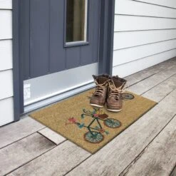Fußmatte "Fahrräder" In Natur - (B)60 X (T)40 Cm -Dekowelt Verkauf relaxdays fussmatte fahrrader in natur b 60 x t 40 cm 4