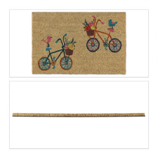 Fußmatte "Fahrräder" In Natur - (B)60 X (T)40 Cm -Dekowelt Verkauf relaxdays fussmatte fahrrader in natur b 60 x t 40 cm