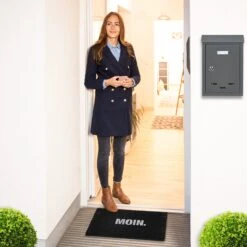 Fußmatte "Moin" In Schwarz - (B)60 X (T)40 Cm -Dekowelt Verkauf relaxdays fussmatte moin in schwarz b 60 x t 40 cm 2