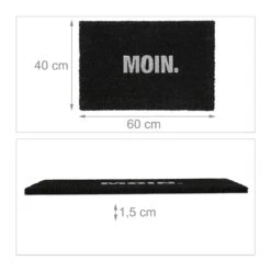 Fußmatte "Moin" In Schwarz - (B)60 X (T)40 Cm -Dekowelt Verkauf relaxdays fussmatte moin in schwarz b 60 x t 40 cm 3