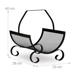 Kaminholzkorb In Schwarz - (B)33 X (H)40 X (T)38 Cm -Dekowelt Verkauf relaxdays kaminholzkorb in schwarz b 33 x h 40 x t 38 cm 3