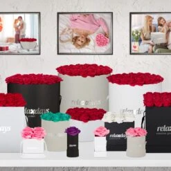 Rosenbox "9 Rosen" In Weiß/ Rot -Dekowelt Verkauf relaxdays rosenbox 9 rosen in weiss rot 5