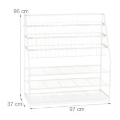 Zeitschriftenregal In Weiß - (B)97 X (H)96 X T(37) Cm -Dekowelt Verkauf relaxdays zeitschriftenregal in weiss b 97 x h 96 x t 37 cm 3