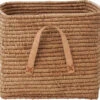 Rice Bastkorb Mit Leder-Henkel 30x30x25 Cm