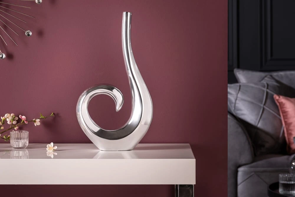 Vase WAVE In Silber - 25 X 48 X 6cm 2 Vase WAVE In Silber - 25 X 48 X 6cm - Image 2