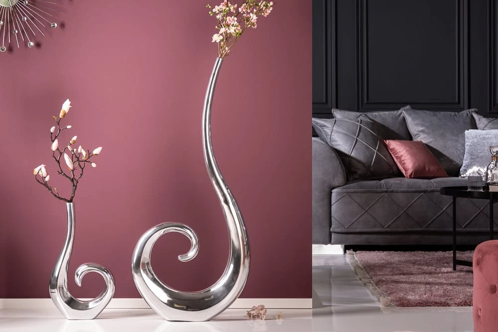 Vase WAVE In Silber - 25 X 48 X 6cm 3 Vase WAVE In Silber - 25 X 48 X 6cm - Image 3