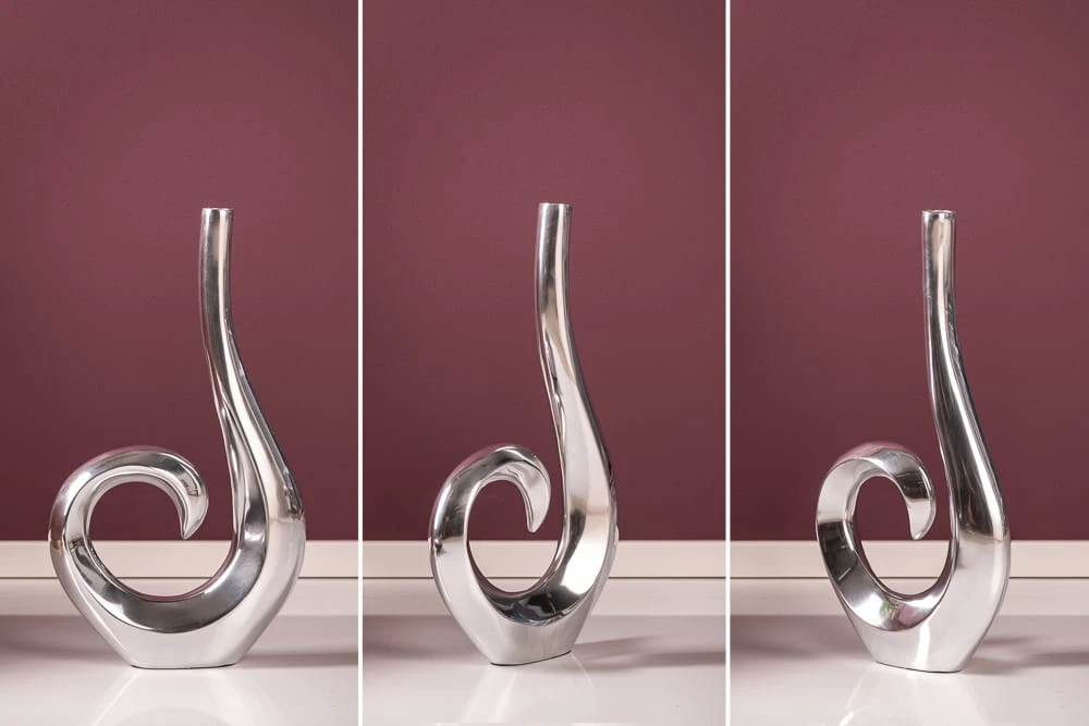 Vase WAVE In Silber - 25 X 48 X 6cm 4 Vase WAVE In Silber - 25 X 48 X 6cm - Image 4