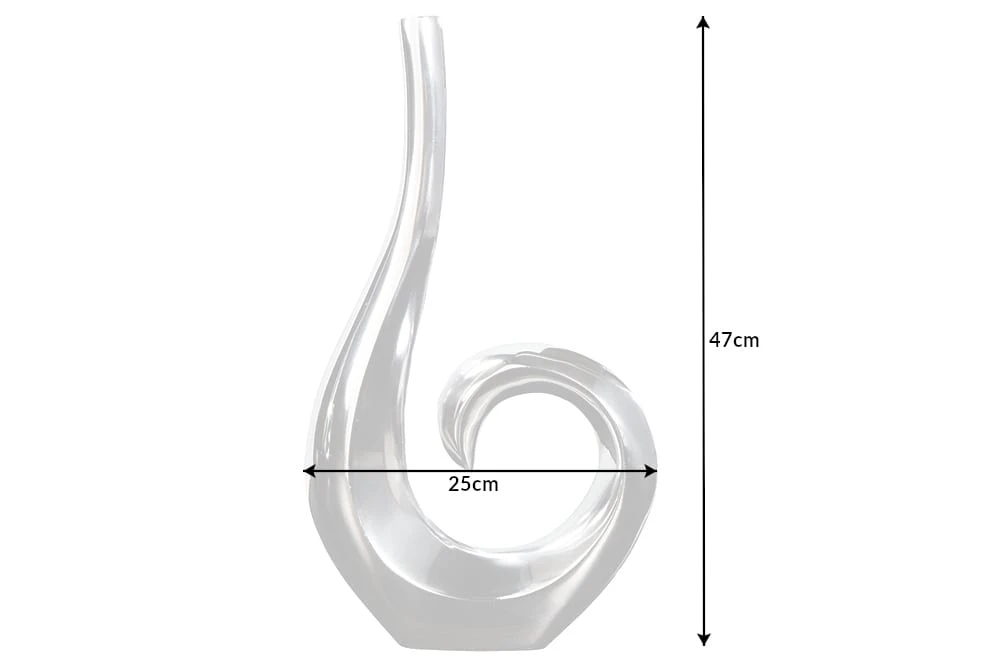 Vase WAVE In Silber - 25 X 48 X 6cm 7 Vase WAVE In Silber - 25 X 48 X 6cm - Image 7