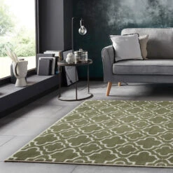 Kurzflor Teppich Luxor Grün/creme -Dekowelt Verkauf teppich boss kurzflor teppich luxor grun creme 2