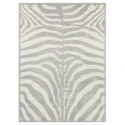 Kurzflor Teppich Zebra Creme/grau