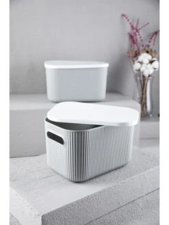 Aufbewahrungsbox In Grau - (B)27 X (H)16 X (T)38 Cm