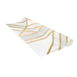 Vinyl-Teppich - Art Deco Geometrie Weiß Gold In Gold -Dekowelt Verkauf wallart vinyl teppich art deco geometrie weiss gold in gold 5