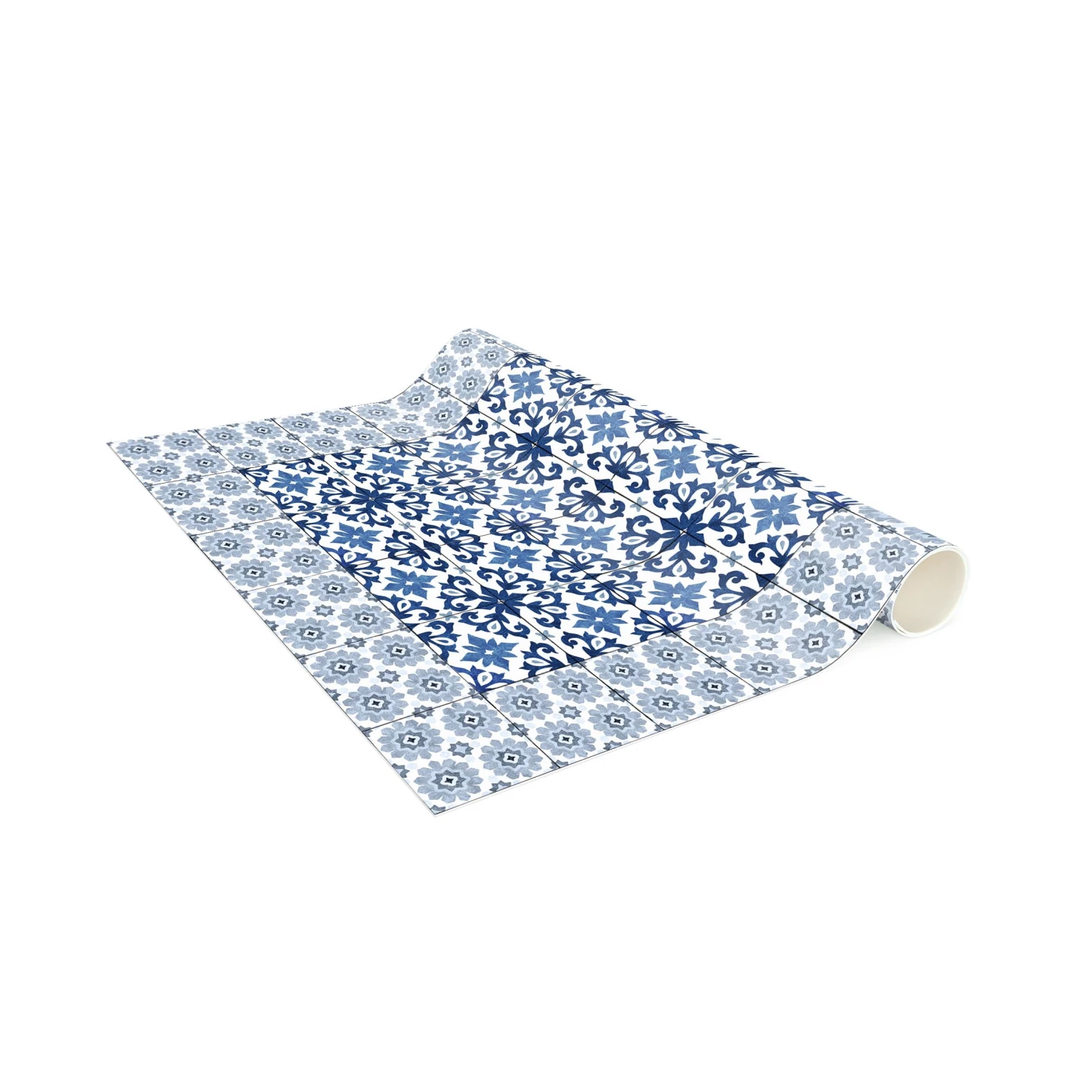 Vinyl-Teppich - Marokkanische Fliesen Florale Mit Rahmen In Blau 6 Vinyl-Teppich - Marokkanische Fliesen Florale Mit Rahmen In Blau - Image 6